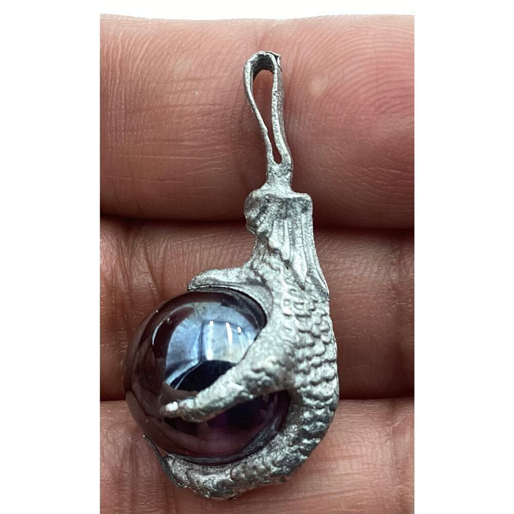 Lot of 6 pewter pendants with crystal glass balls - Picture 3 of 7